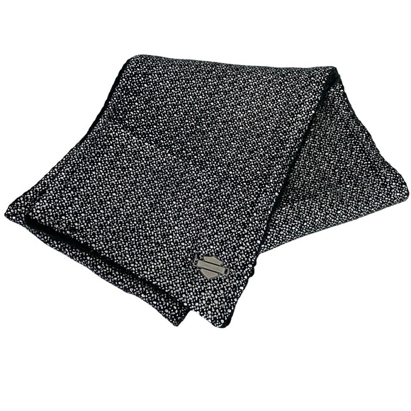 Harley Davidson Scarf 8” x 67” Black Silver Metallic Womens Unisex HD Long Wrap - Picture 1 of 11